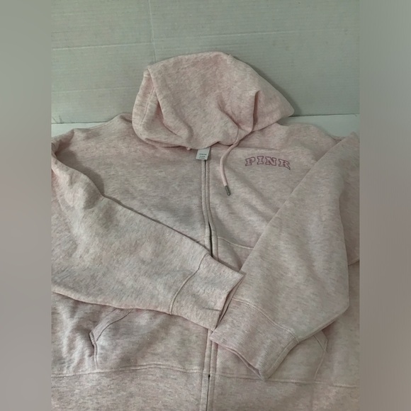 Victoria Secret PINK Hoodie Size M 170/96A Pink Full Zip NWT Glitter - Picture 6 of 14